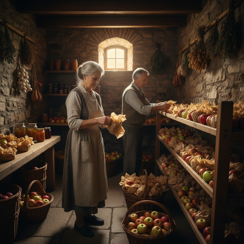The Cellar Apple Storage Rack: Wrapping Winter Apples in Brown Paper — visual companion 3
