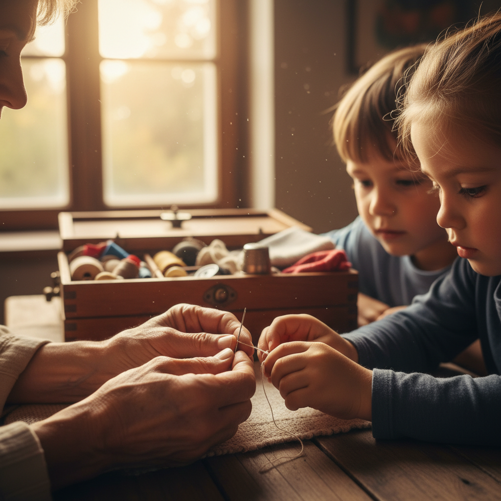 Showing Grandchildren How to Thread a Needle: Patience, Light, and Steady Hands — visual companion 2