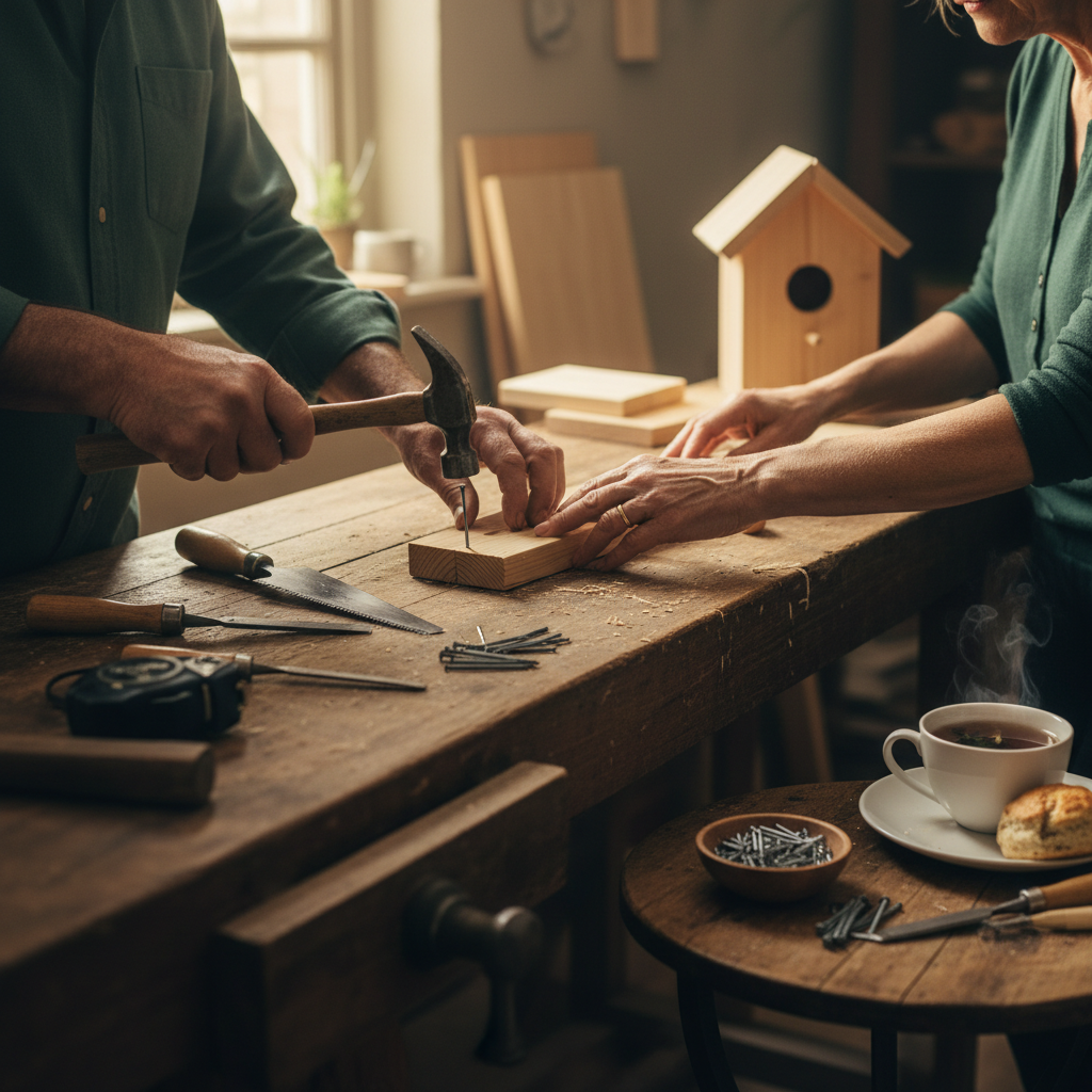 Building a Wooden Birdhouse Together: Hammering Nails and Waiting for Blue Tits — visual companion 2