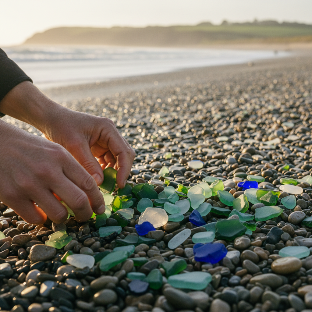Collecting Sea Glass on Shingle Beaches: Polished Green Gems Tossed by Waves — visual companion 2