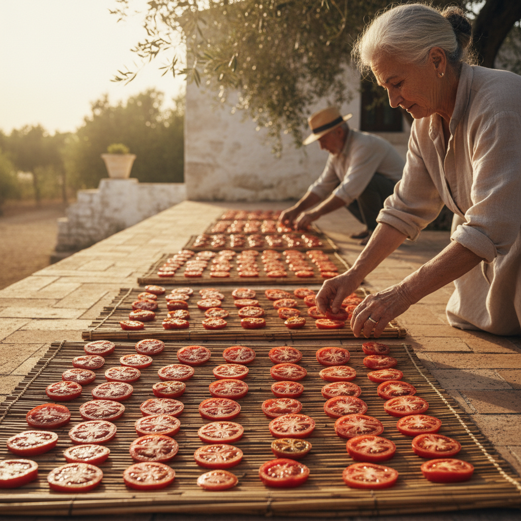 Sun-Drying Tomatoes on Reed Mats: Concentrating Mediterranean Summer Sunshine — visual companion 2