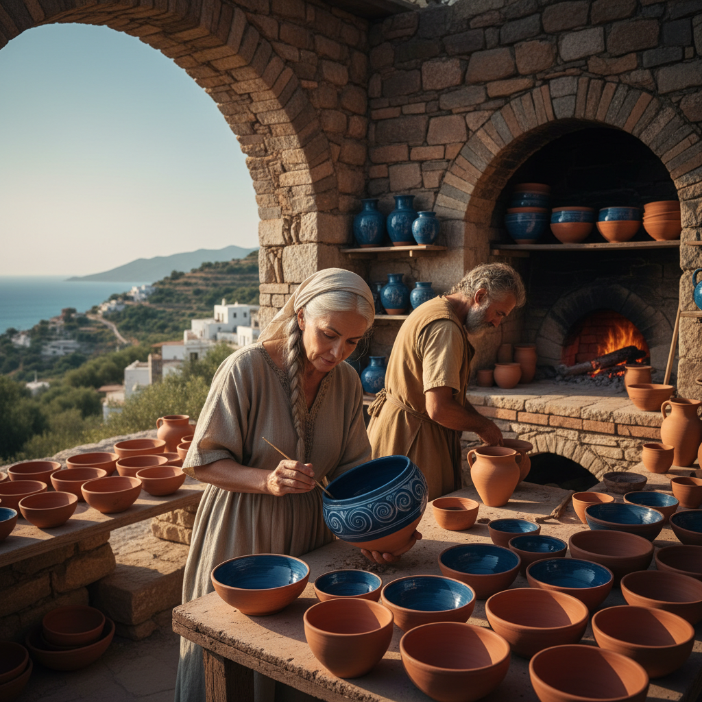 Glazing Earthenware Bowls in Cobalt Blue: Ancient Mediterranean Patterns — visual companion 3