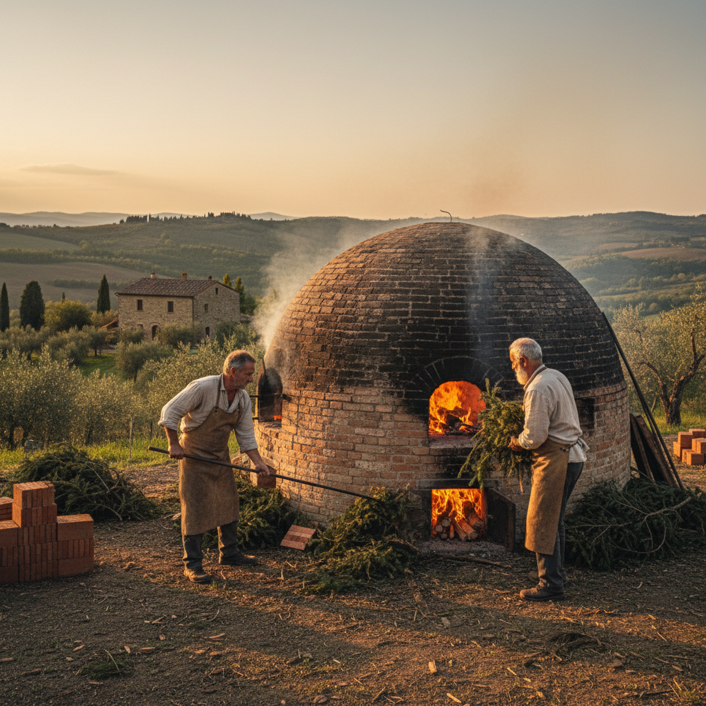 The Wood-Fired Brick Kiln: Stoke Holes, Fir Boughs, and 1000-Degree Flame — visual companion 3