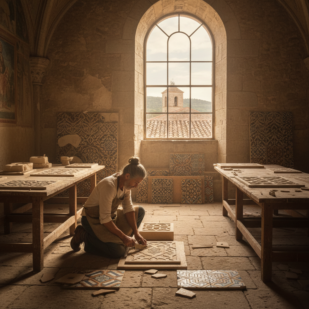 Carving Plaster Tile Molds: Victorian Geometric Floor Tile Patterns — visual companion 3