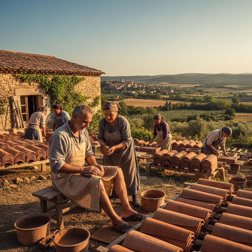 Terracotta Roof Tile Making: Curved Over the Artisan's Thigh in Provençal Tradition — visual companion 3