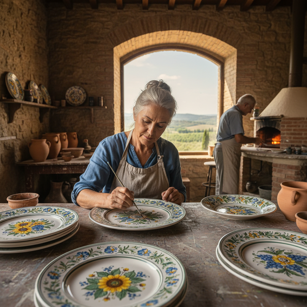 The Ceramic Painter's Fine Sable Brush: Floral Motifs on Majolica Plates — visual companion 3