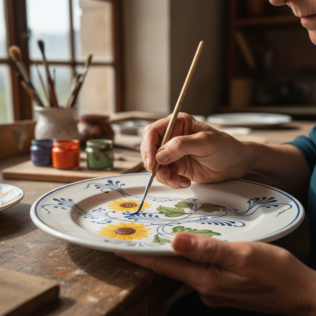 The Ceramic Painter's Fine Sable Brush: Floral Motifs on Majolica Plates — visual companion 2