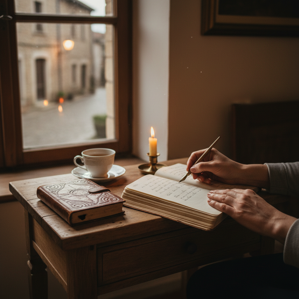 Writing in the Daily Gratitude Journal: Three Moments of Calm Before Sleep — visual companion 2