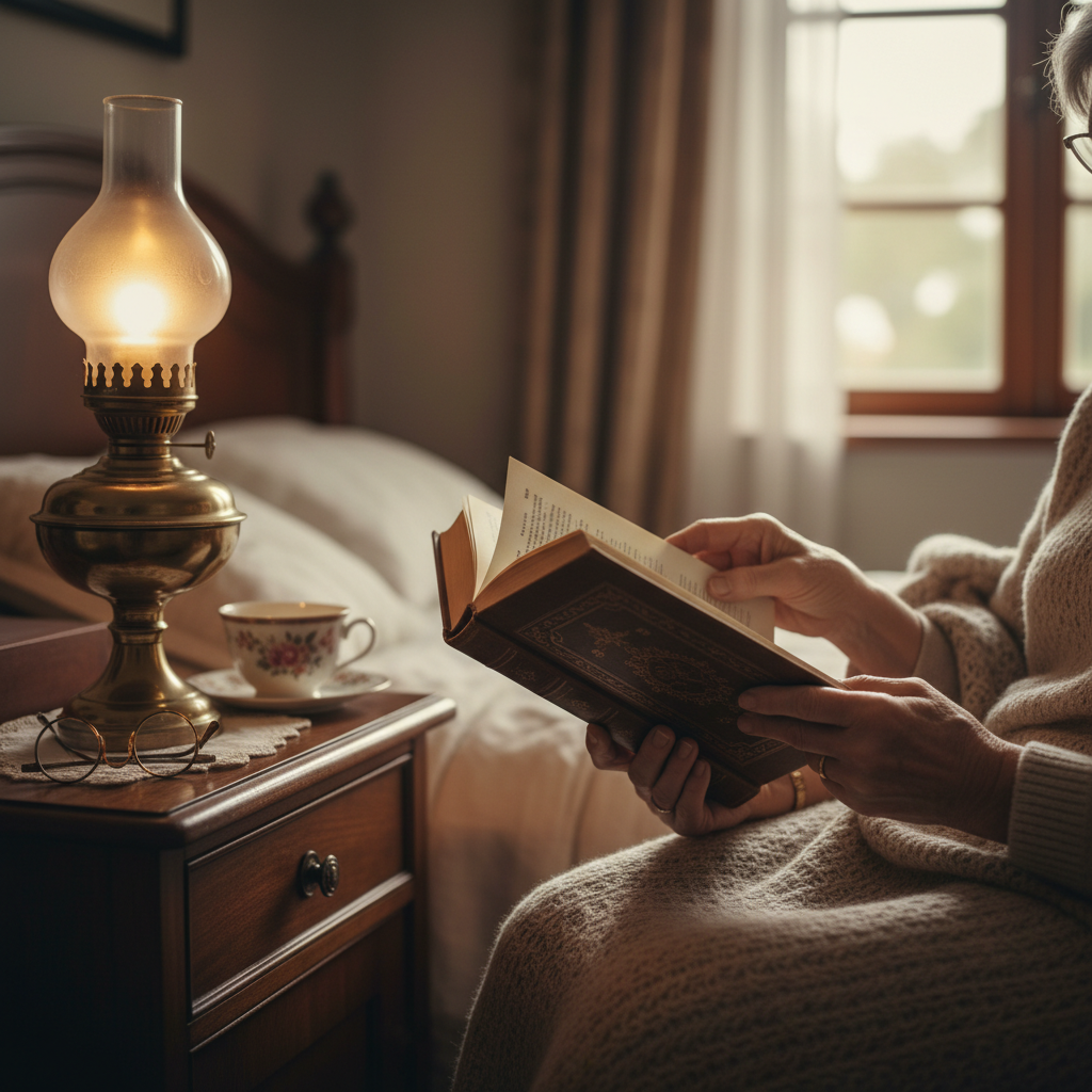 The Soft Glow of the Bedside Lamp: Turning the Page of an Absorbing Novel — visual companion 2