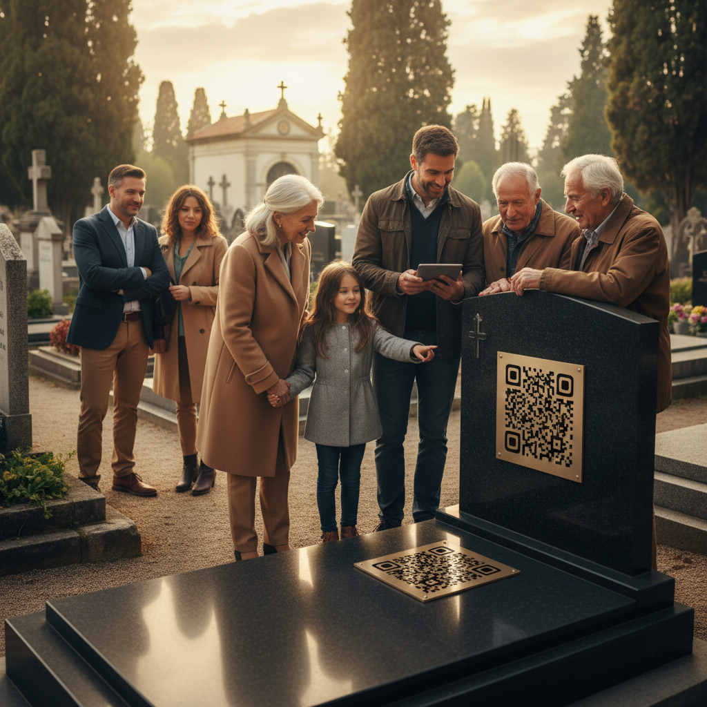 Der umfassende Leitfaden zu Grabsteinen mit QR-Codes: Werkstoffkunde, Friedhofsvorschriften und digitale Bewahrung über Jahrhunderte — Redaktionelles Bild 3