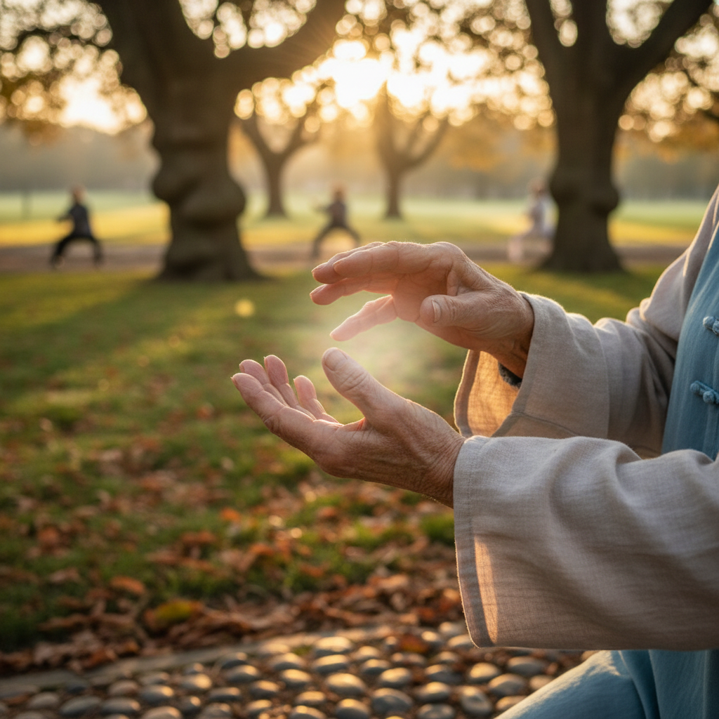 Exercicis de qigong per començar el matí amb energia suau — Imatge editorial 2
