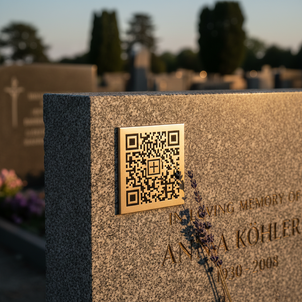 Làpides amb codis QR: acostar els memorials digitals al costat de la tomba — Imatge editorial 2