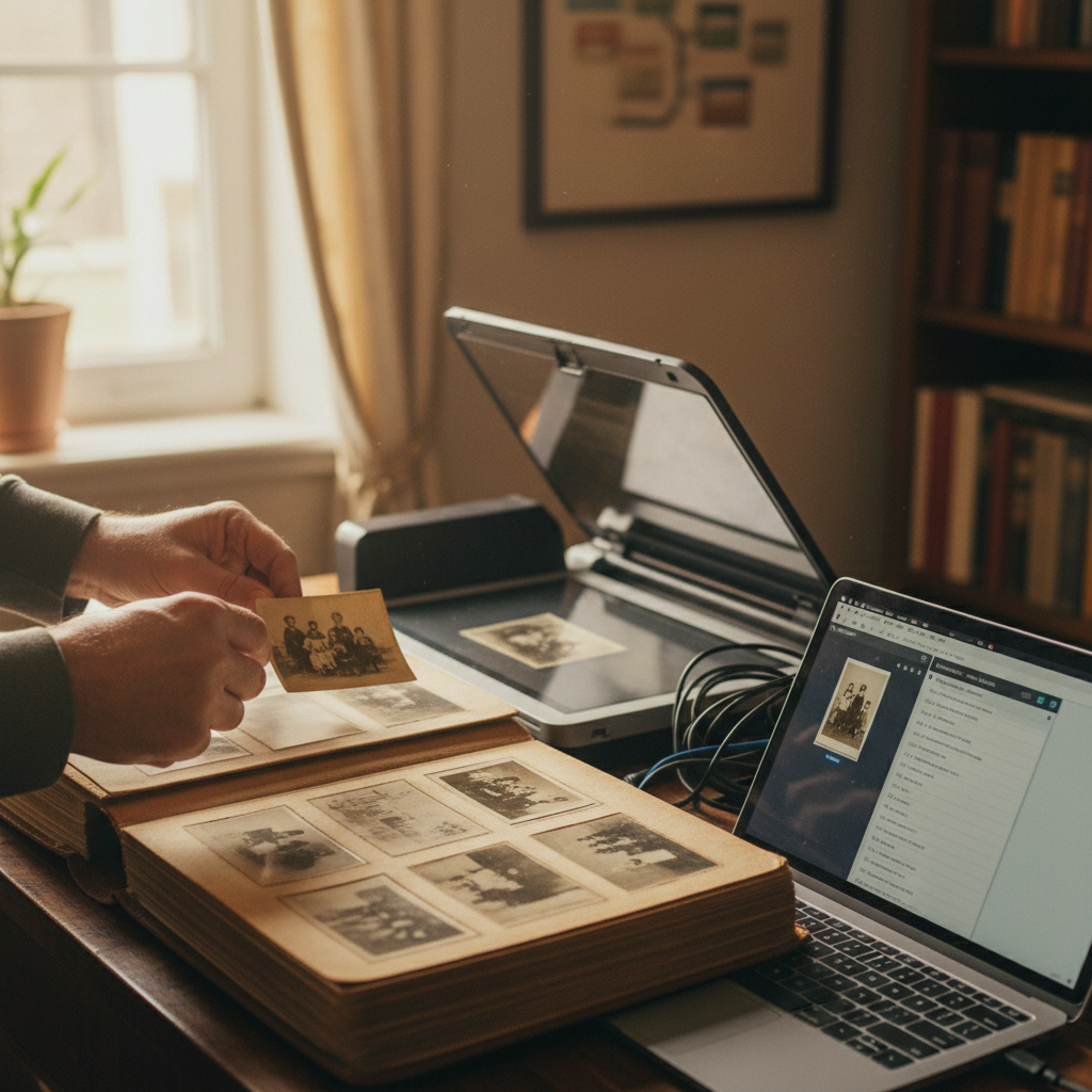 Au-delà du nom de fichier : intégrer des métadonnées IPTC et EXIF aux photographies numériques familiales — Visuel éditorial 2