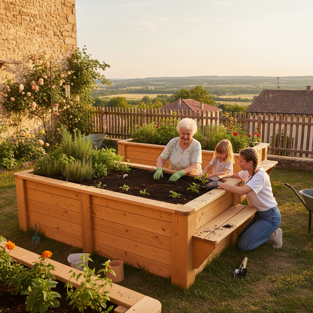 Terra e serenità: aiuole rialzate ergonomiche e giardinaggio sensoriale nella terza età — Immagine editoriale 3
