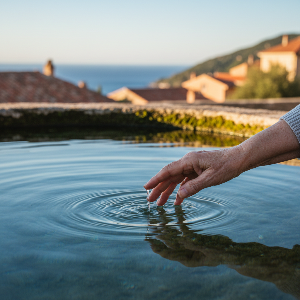 Au bord des eaux bleues : comment la proximité des mers, des lacs et des fontaines détend l’esprit vieillissant — Visuel éditorial 2