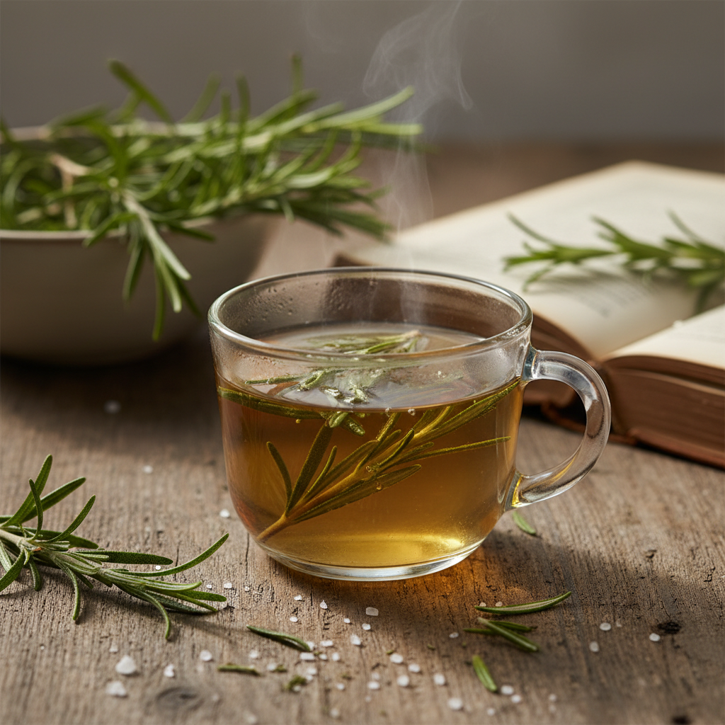 Rosada del mar: infusions de romaní silvestre per a l’agilitat mental — Imatge editorial 2