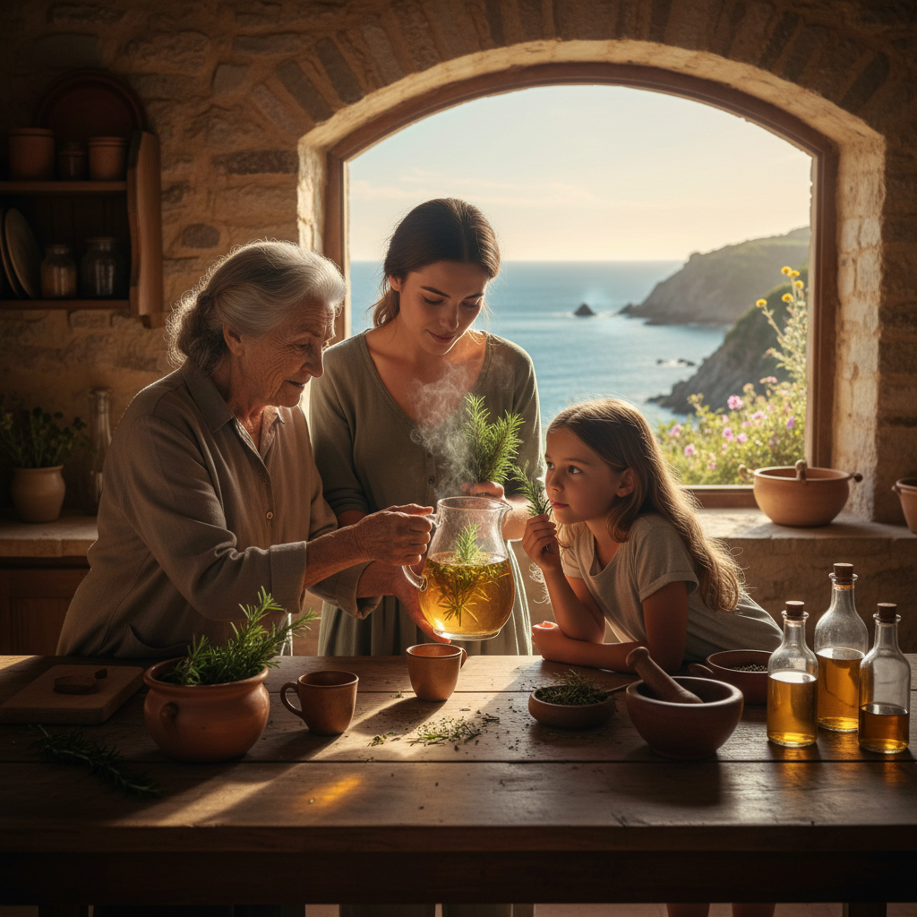Rosada del mar: infusions de romaní silvestre per a l’agilitat mental — Imatge editorial 3