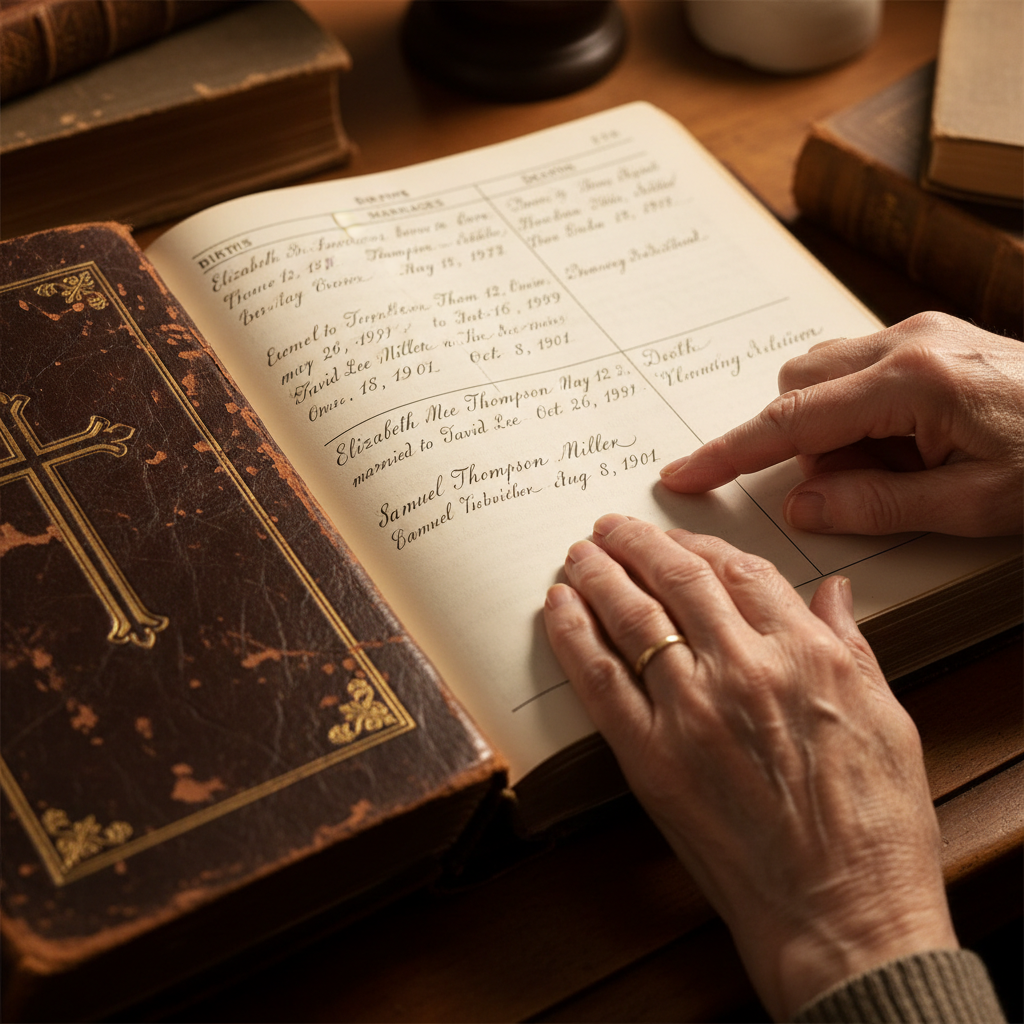 La Bibbia di famiglia: preservare i sacri registri genealogici manoscritti — Immagine editoriale 2