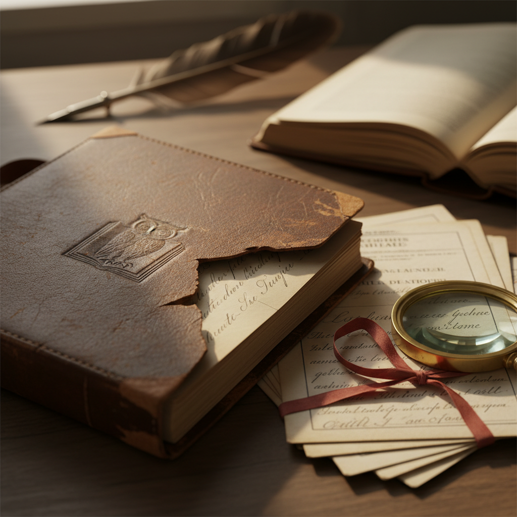 El registre de l’estudiant: arxiu de quaderns escolars i butlletins de notes antics — Imatge editorial 2