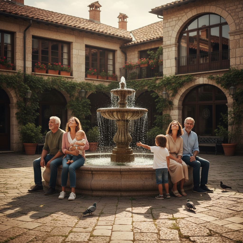 Wasser im Innenhof: Die beruhigende akustische Neurowissenschaft plätschernder Brunnen — Redaktionelles Bild 3