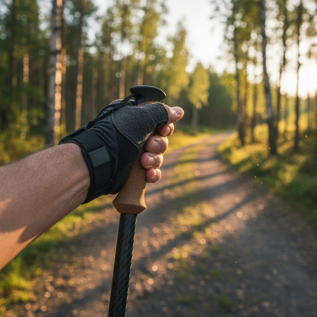 Der sichere Schritt: Wie Nordic-Walking-Stöcke die Kniebelastung verringern und die Haltung verbessern — Redaktionelles Bild 2