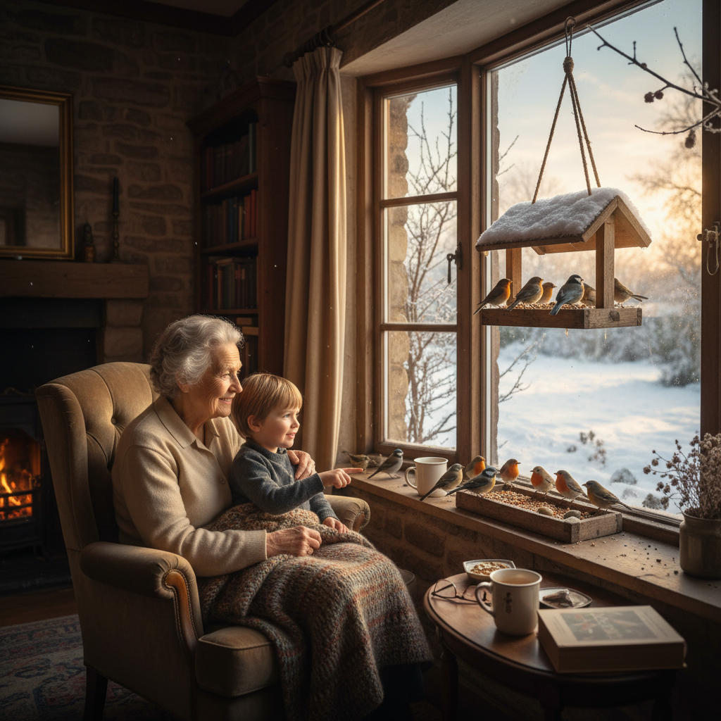 Die Winterfutterstelle: Rotkehlchen, Meisen und Finken ans Fenster locken — Redaktionelles Bild 3